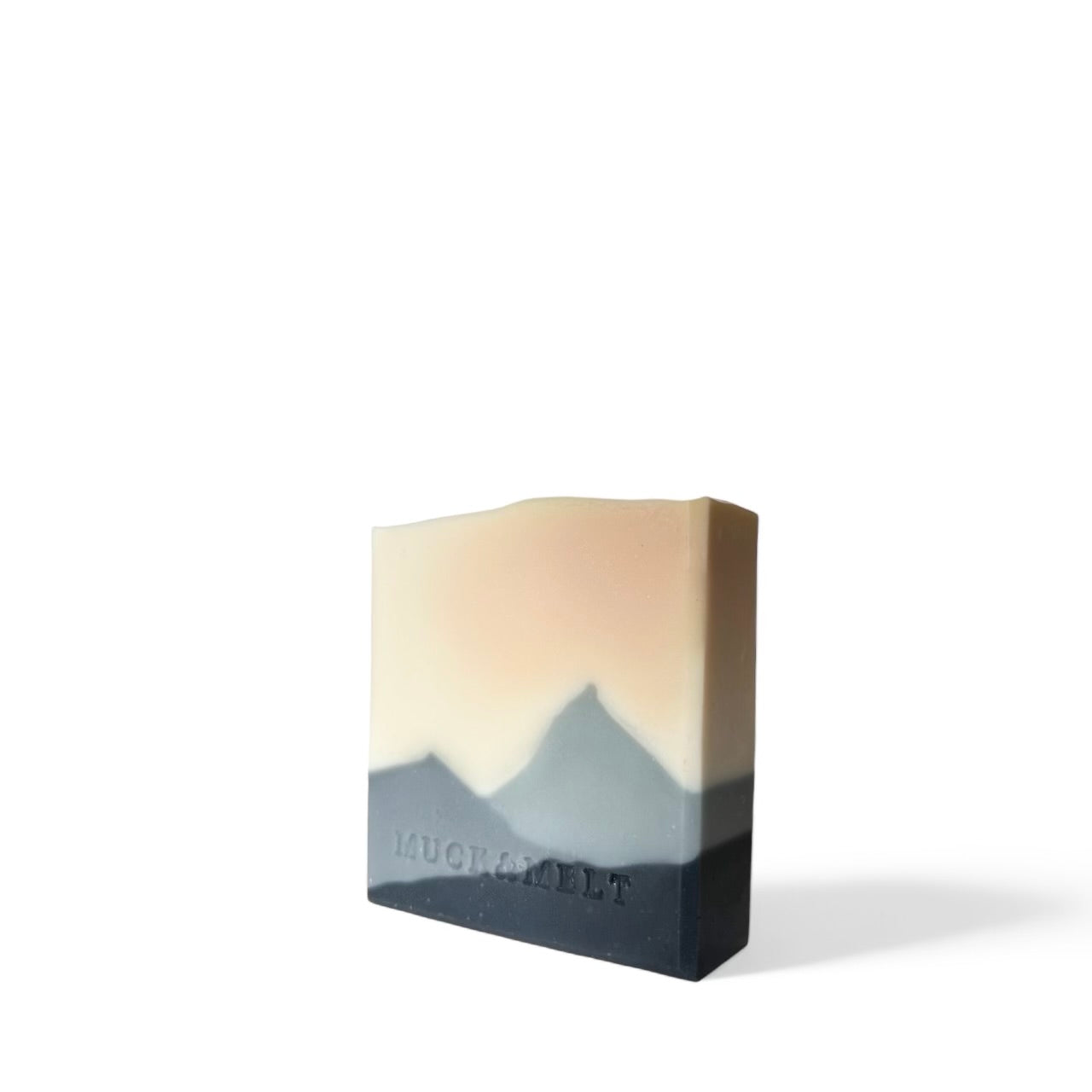 single soap bar depicting mountain design