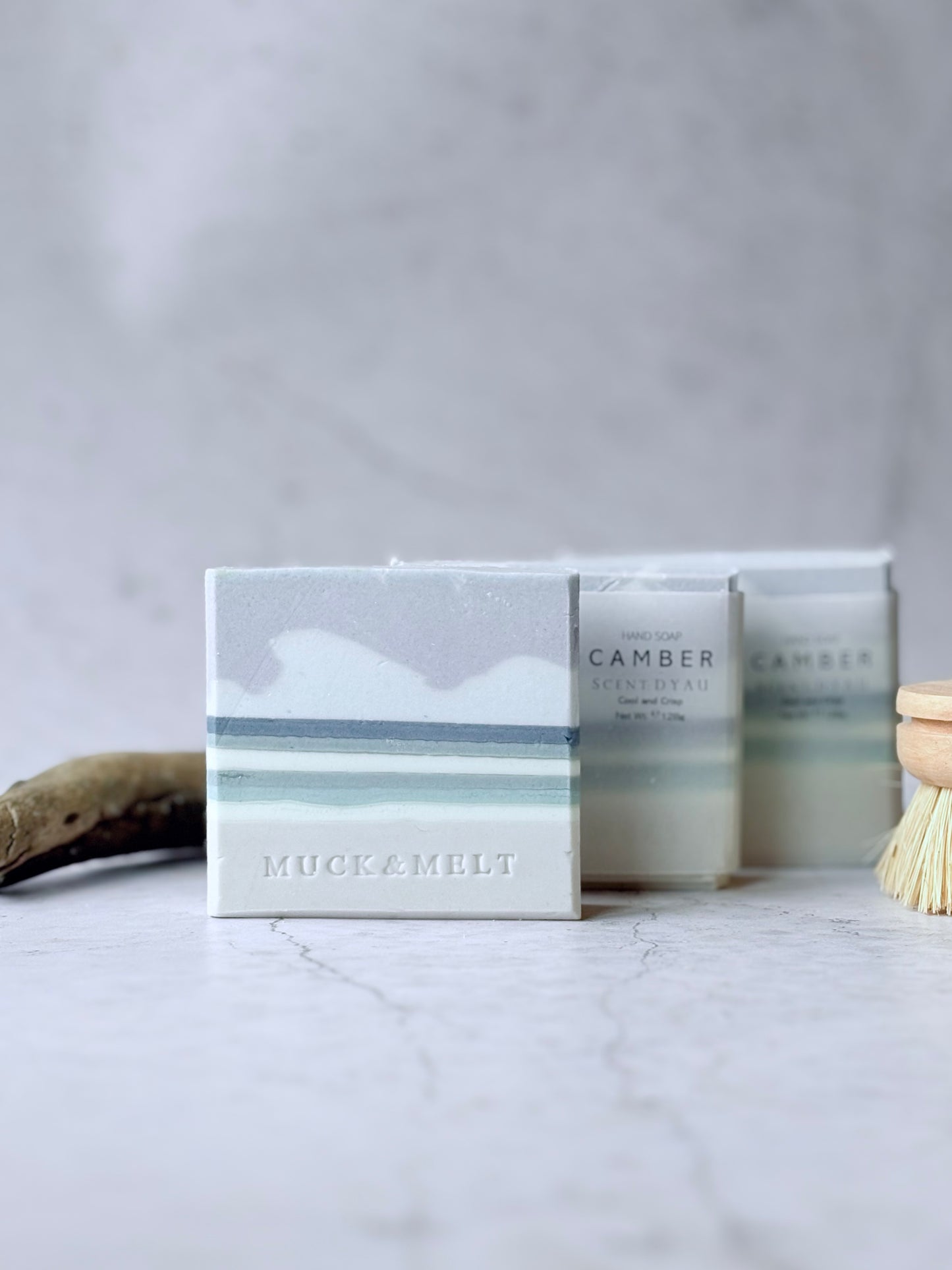 Groups of Camber Sands beach inspired handmade travel soap bar