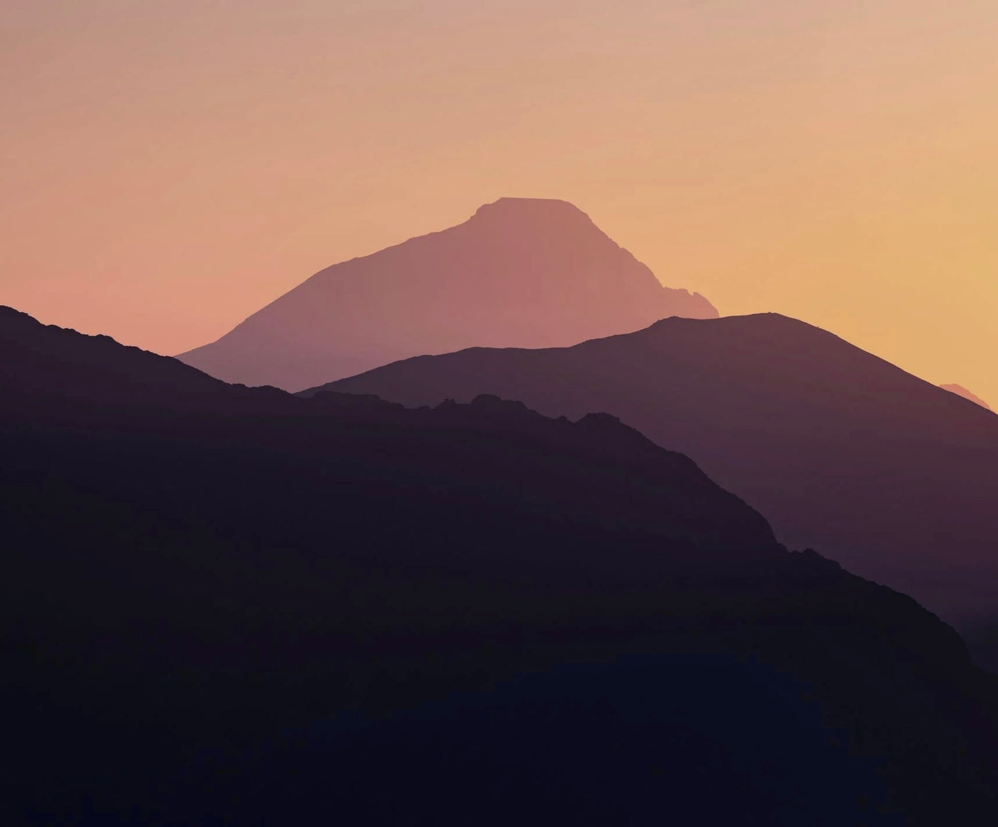 mountain landscape with sunset