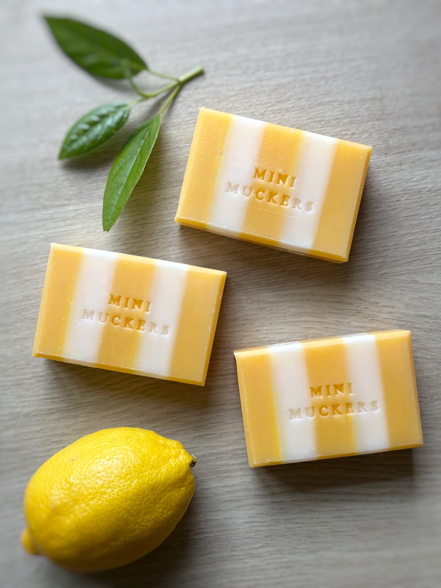 Mini Yellow Stripes Soap | Muck and Melt Mini Muckers