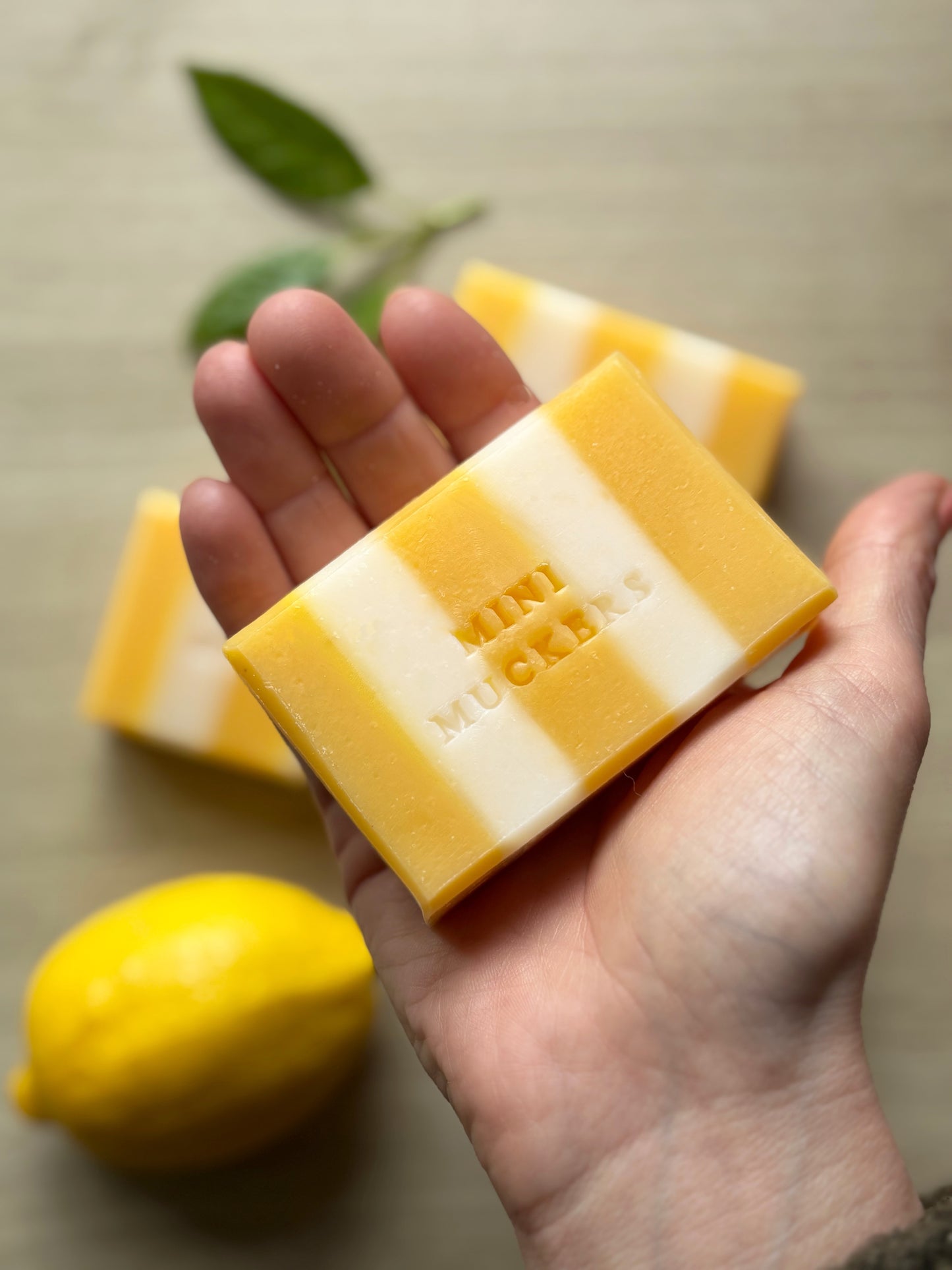 Mini Yellow Stripes Soap | Muck and Melt Mini Muckers