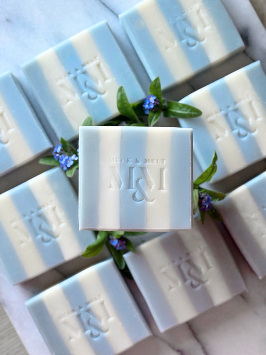 BABY BLUE STRIPES handmade spring soap