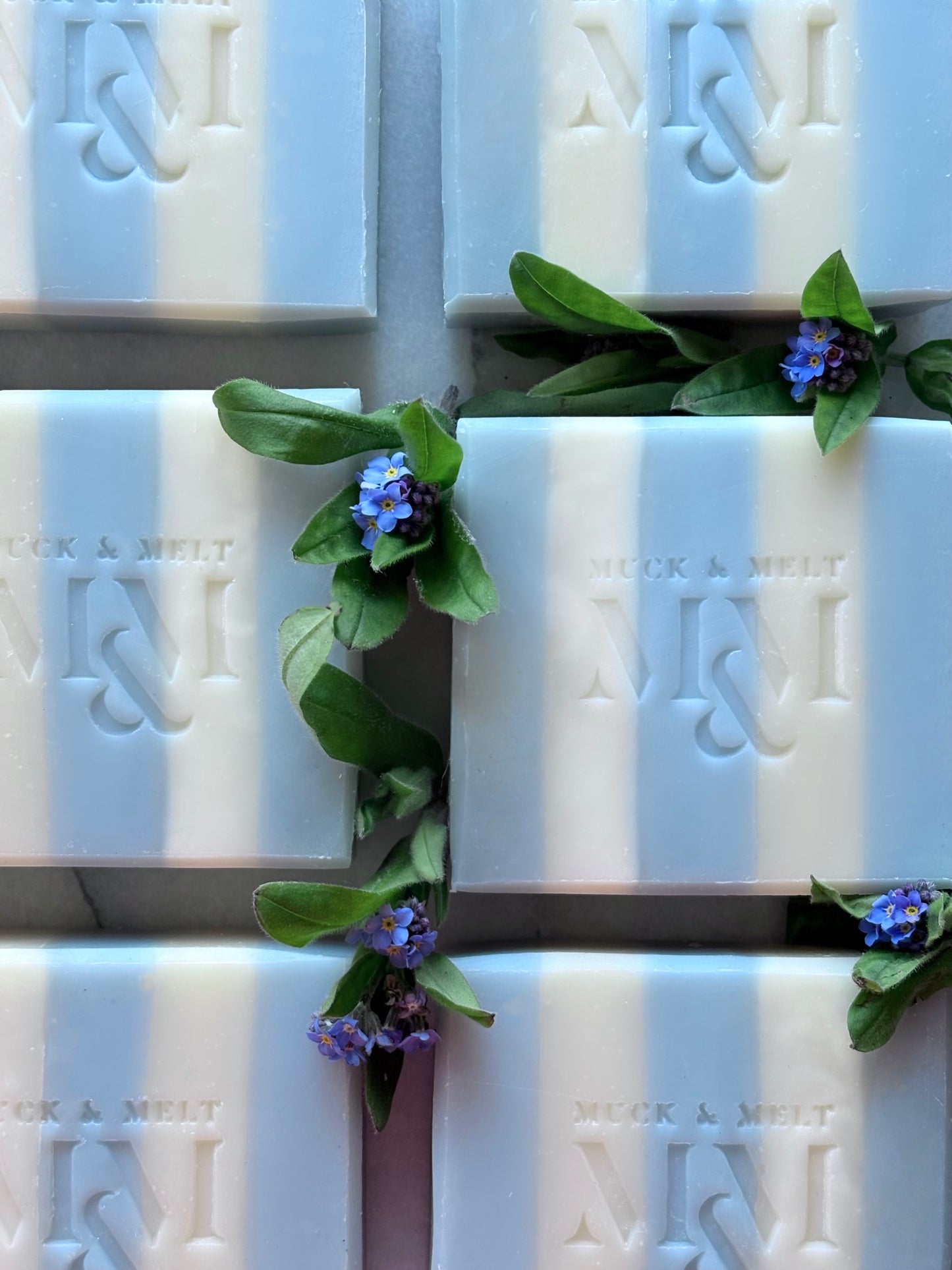 BABY BLUE STRIPES handmade spring soap