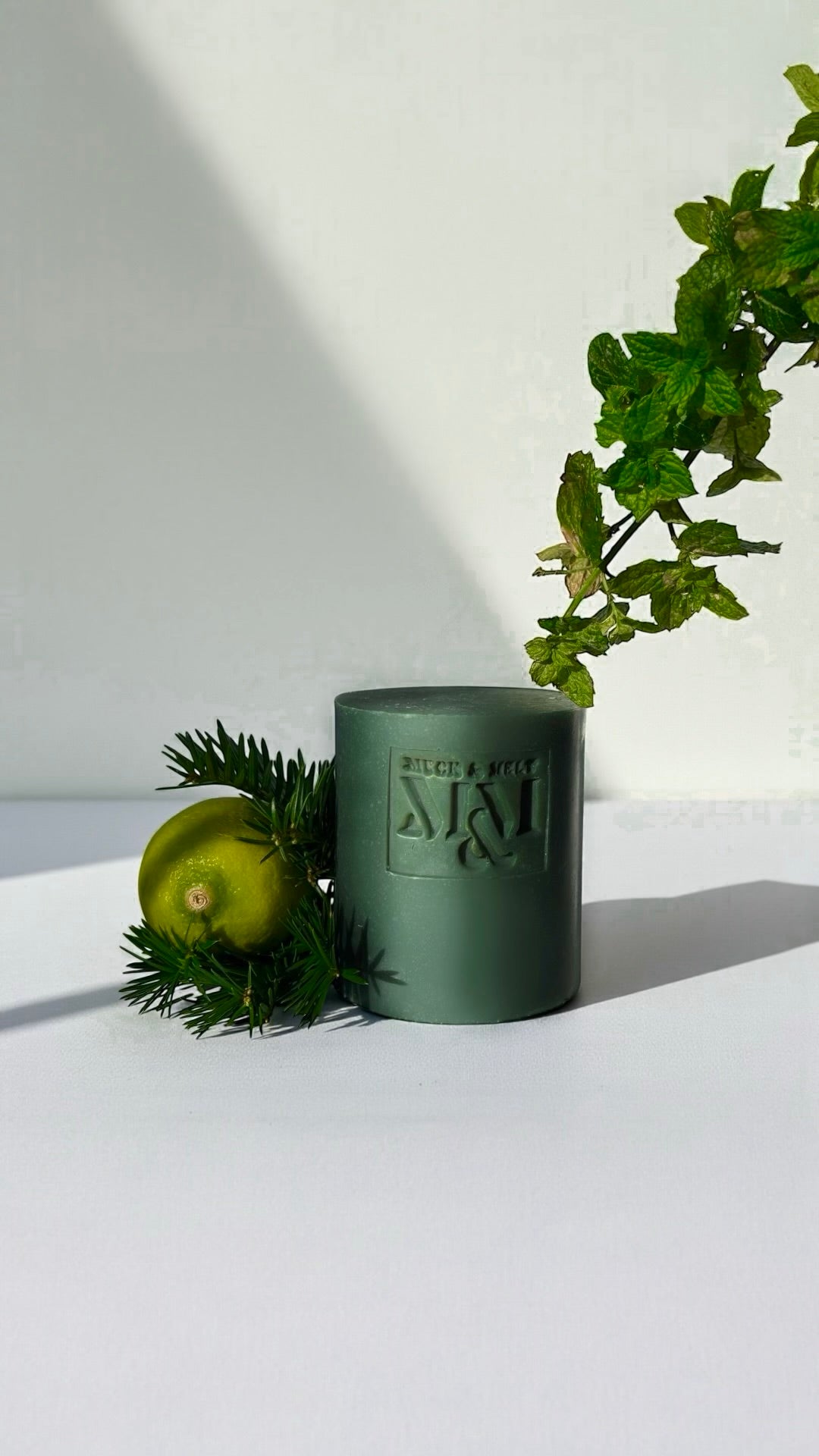 “Forest Green natural soap bar with aloe vera for hydration”