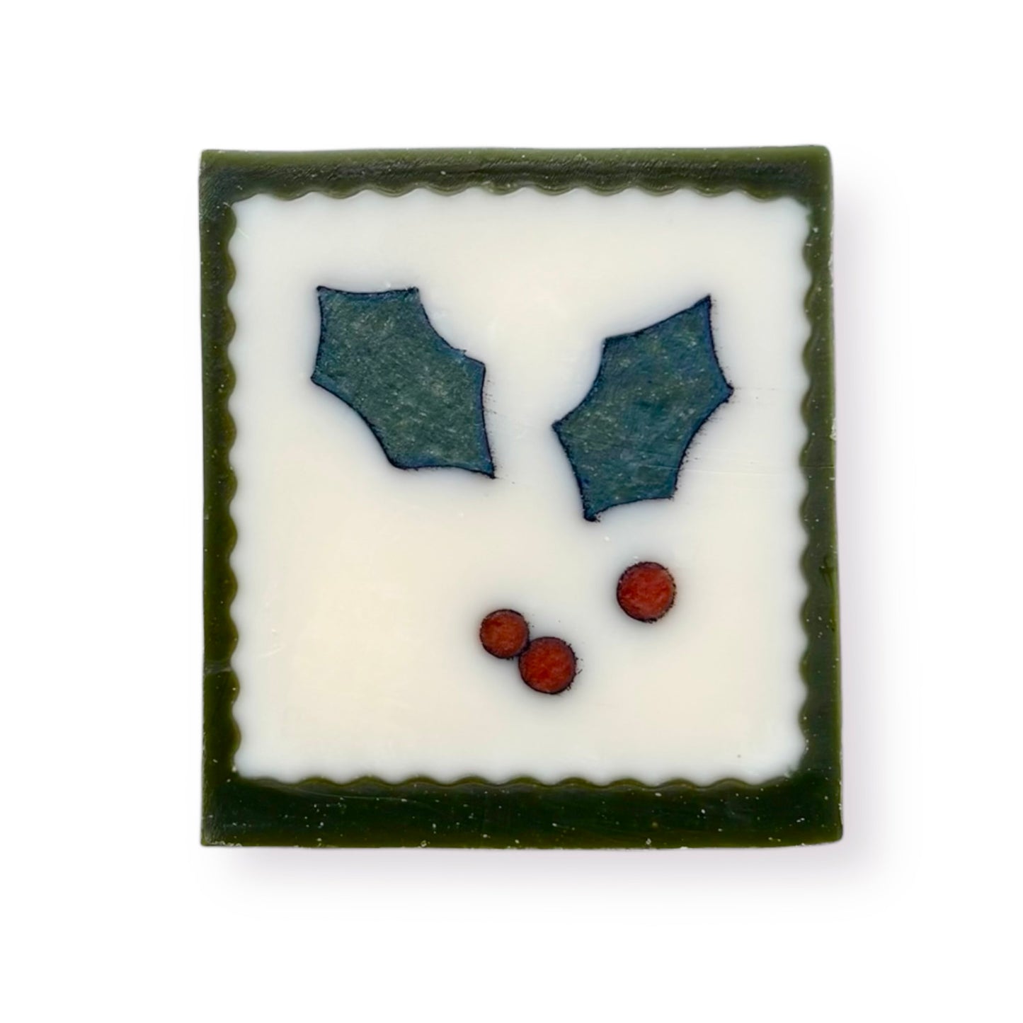 HOLLY Christmas Soap – Handmade Natural Soap Bar – Fir Needle, Lime & Patchouli