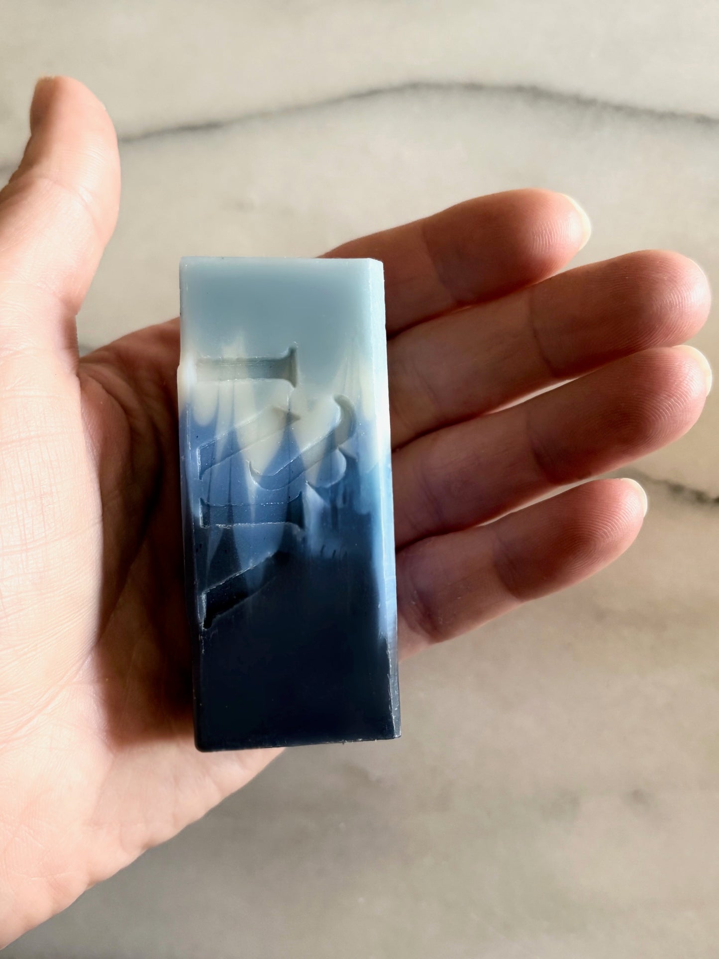 Mini Atlantic mini handmade natural soap — ocean-themed luxury soap for travel and gifting.