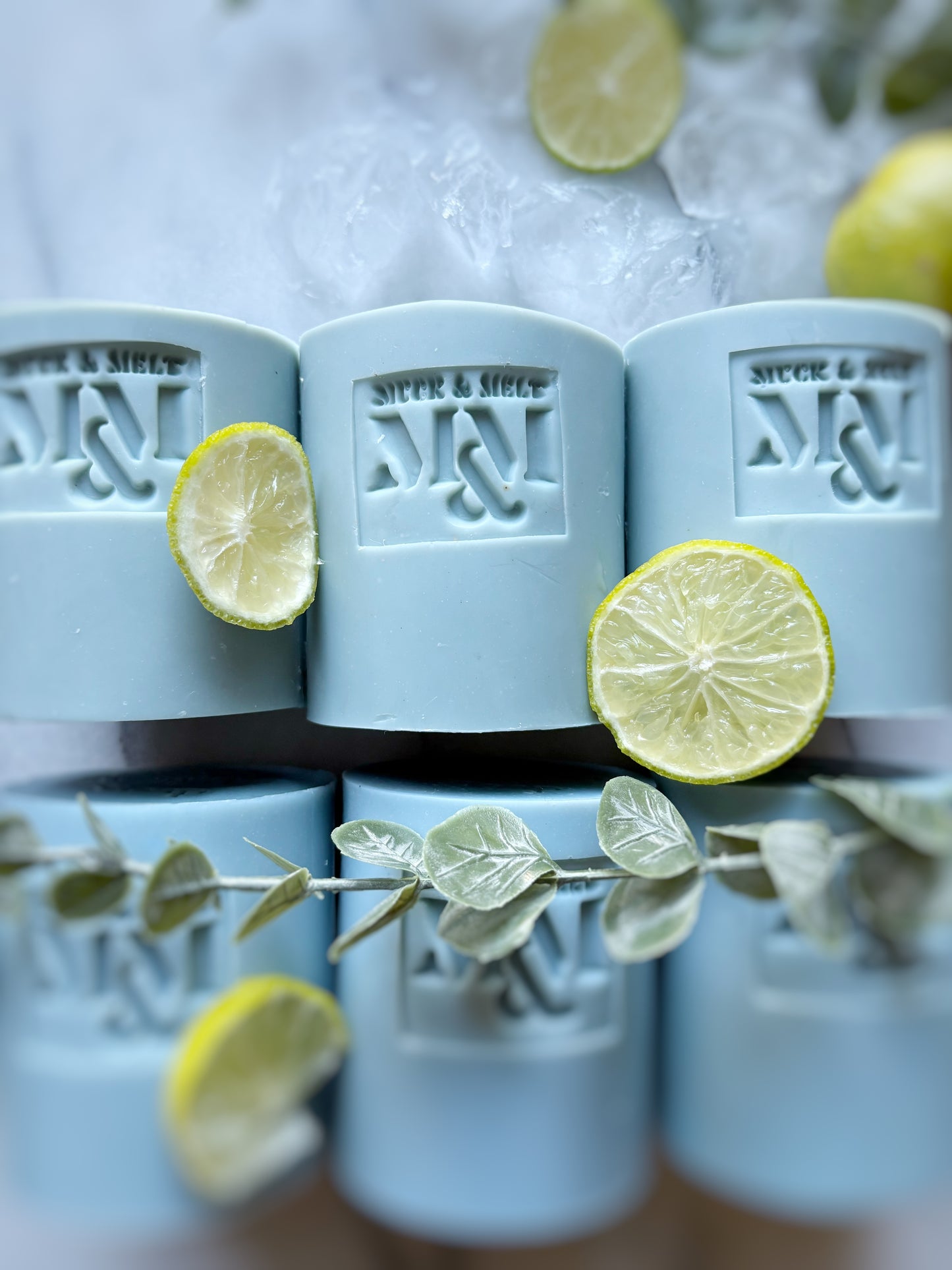 Extra-bubbly vegan soap bar in duck egg blue colour”