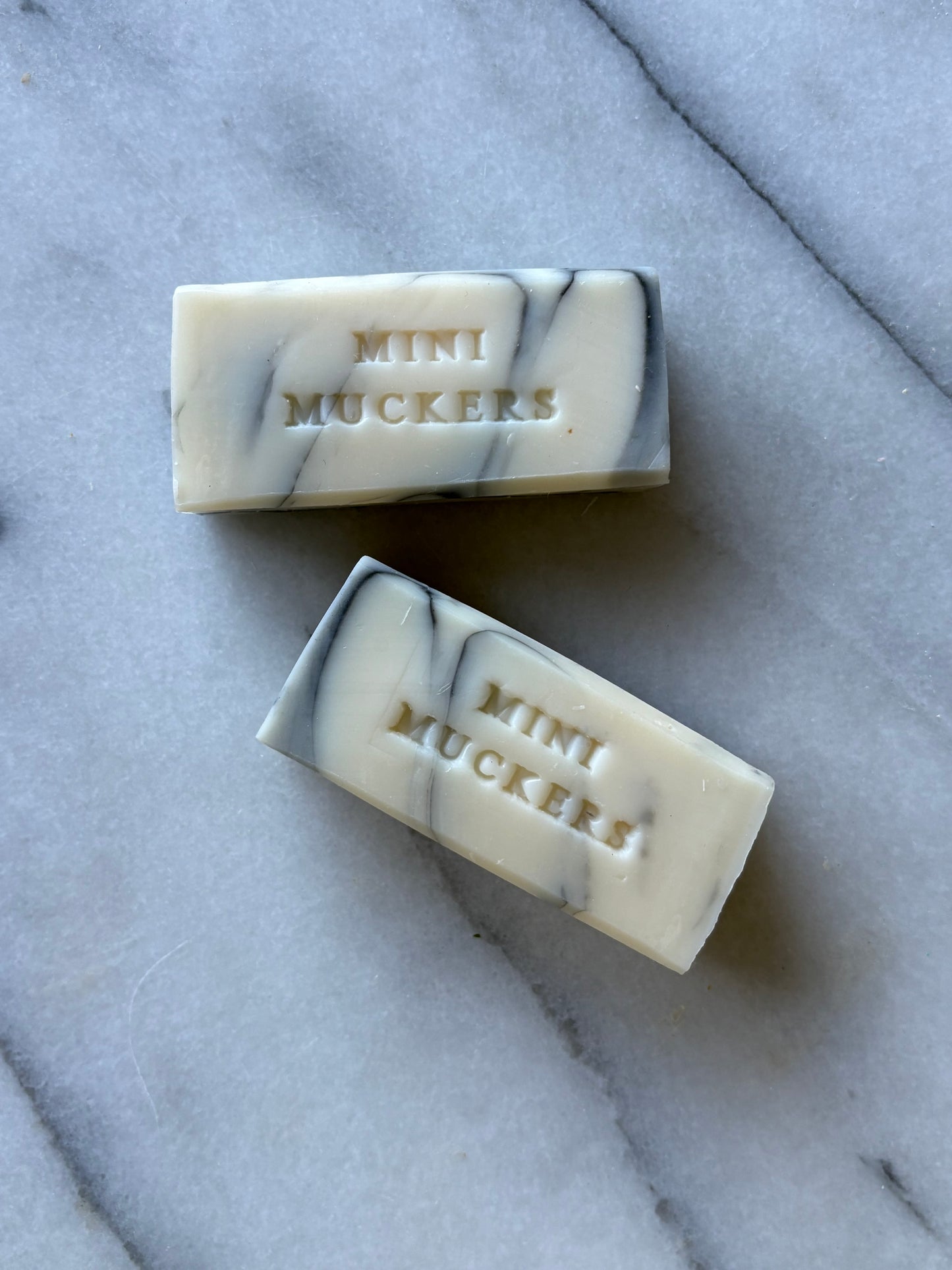 2 small soaps 45g that look like marble