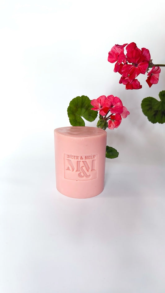 pink soap with calamine clay for irritated skin