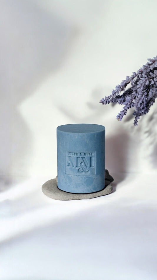 Blue sea salt soap with lavender essential oil gift ideas, remineralising