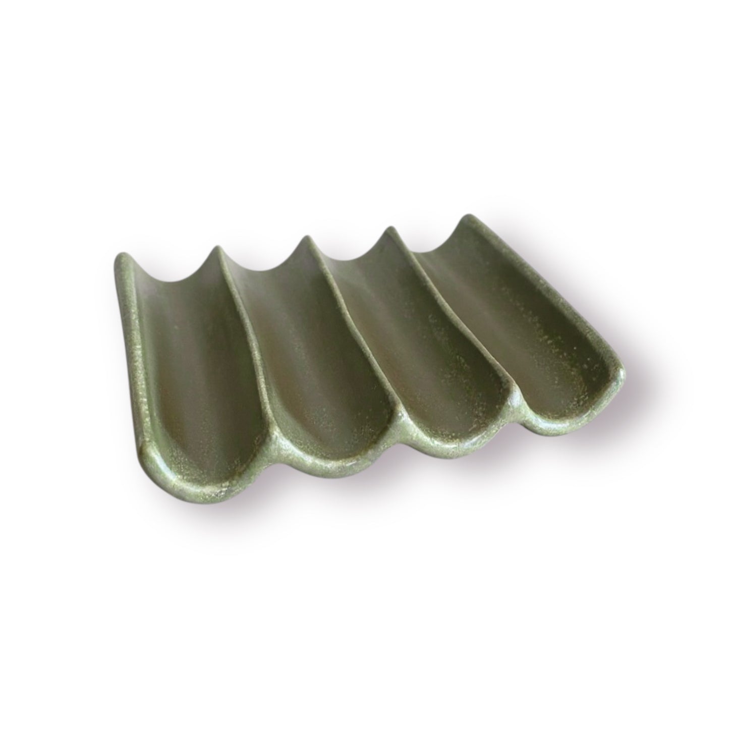 Olive Green Ceramic Soap Dish- For Natural, Handcrafted Soap Bars